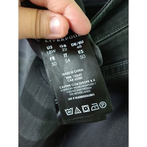 Liverpool Dark Grey Boot cut 5 Pocket Zip Button Pants. Size 18W - Picture 11 of 15